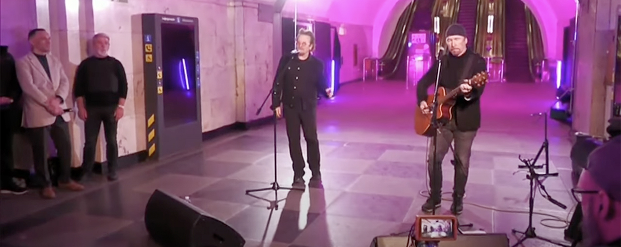 Bono and The Edge perform in Ukraine