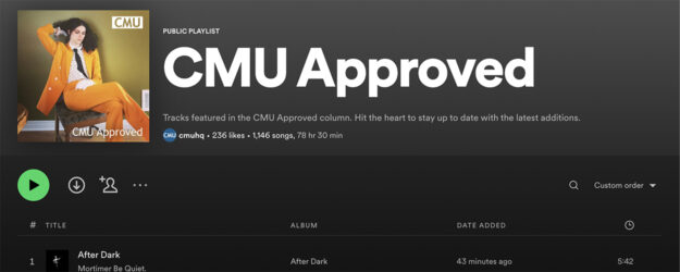 CMU Approved playlist